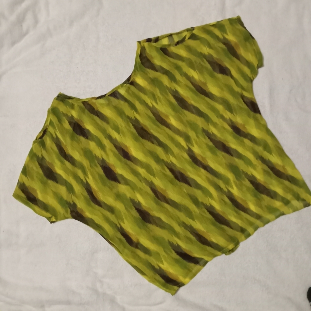 5 for $10 New Directions Weekend Multi Green Sheer Top size M - Picture 2 of 6